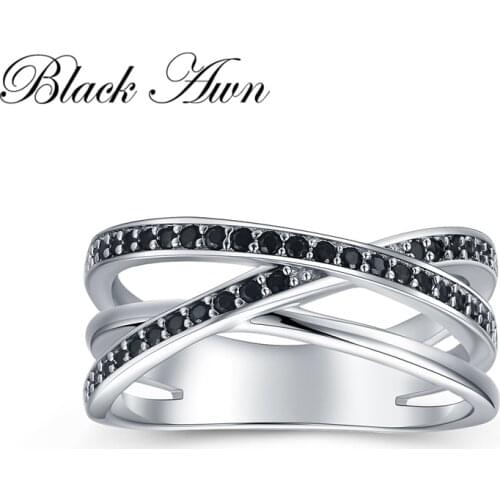BLACK AWN 2021 New Fashion Anillos Mujer 925 Sterling Silver Jewelry Wedding Rings for Women Engagement Ring Luxury C421