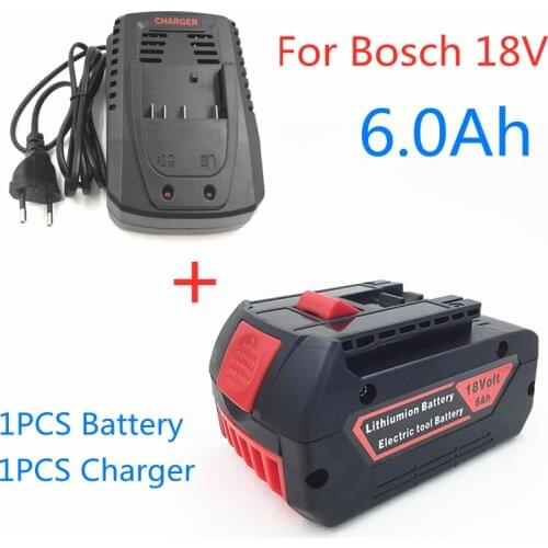 100%Original18V 3.0/4.0/5.0/6.0Ah Rechargeable lithium ion Battery For Bosch 18V 6.0A Backup Battery Portable Replacement BAT609