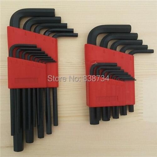 13pcs/set extra long black oxide allen hex key wrench spanner tooling set 0.05"-3/8"