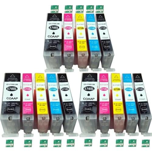 15 COMPATIBLE INK CARTRIDGES CANON 570 571 PIXMA MG5750 MG5751 MG5752 MG5753 MG6850 MG7750
