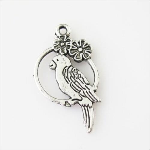 18 New Animal Parrot Birds Tibetan Silver Tone Charms Pendants 16x28mm