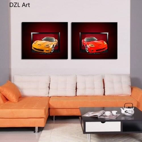2 sets Modern Home Cars Wall Decor Canvas Picture Art HD Print Painting On Canvas Artworks