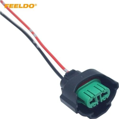 FEELDO 2PCS Car H8/H11 Headlight Lamp Holder Socket LED HID Halogen Light Connector Wiring Harness Plug Adapter #5962
