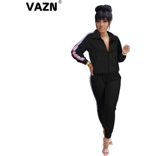 VAZN 2020 Hot Energy High-end Young Free Daily Casual Style Tracksuits Full Sleeve Group Long Pants Slim Women 2 Piece Set