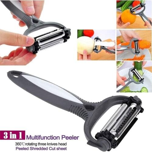 3 In 1 Vegetable Fruit Peeler Grater Multifunctional Stainless Steel Practical Rotary Potato Carrot Peelers Ktichen Accessories