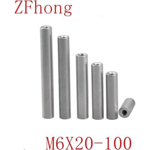 10pcs M6 aluminum alloy round spacer M6*20/25/30/35/40/45/50/55/60/65/70/75/80/90/100 aluminum standoff long nut