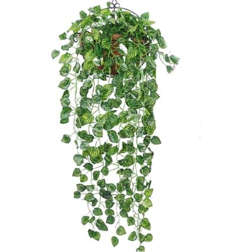 55% Dropshipping!!95 cm artificial green plants hanging rattan bracket plant home garden party wall decoration