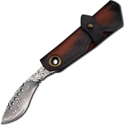 Damascus Steel New Style Keychain Outdoor Camping And Hunting Multifunctional Pocket Fruit Knife Tool