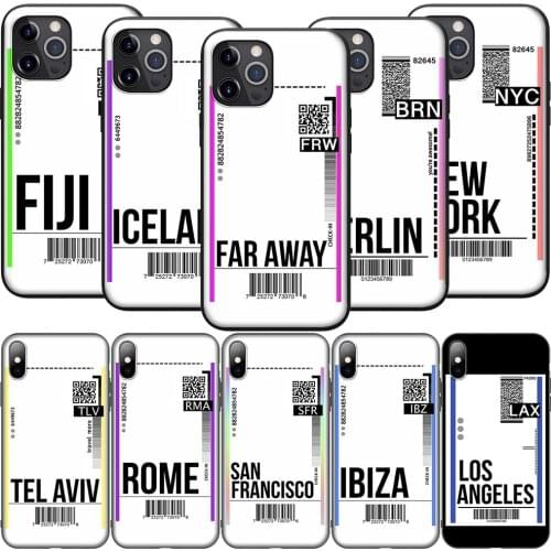 GX126 Luxury Fly Air Ticket Silicone Soft Case for iPhone 12 Mini 11 Pro XS Max XR X 8 7 6 6S Plus 5 5S SE 2020