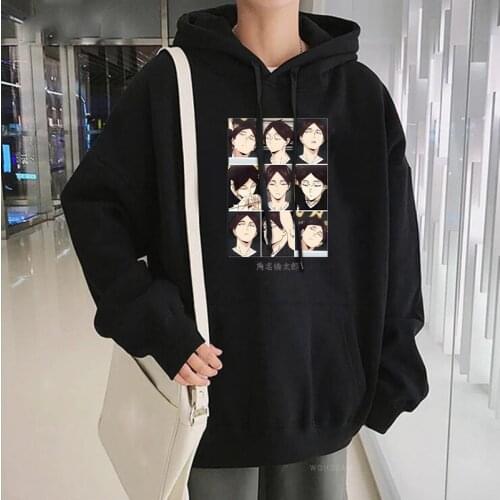 Haikyuu Anime Bokuto Manga Shoyo Volleyball Junior Rintarou Suna Hoodies Sweatshirt Harajuku Oversized Winter Patchwork Hoodies