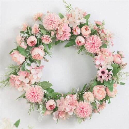 1pcs 40cm Artificial Flower Wreath Simulation Flowers Garland Wreaths Threshold Flower Christmas New Year Party Home Door Decor
