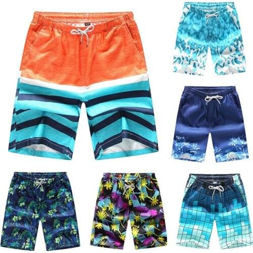 HQ173021011 Summer New Loose Print Plus Size European and American Beach Pants Mens Casual Quick-drying Floral Shorts Men