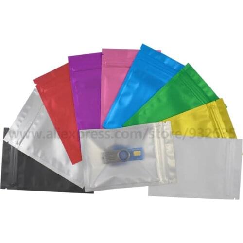 3.5''x5.1'' / 8.5x13cm Matte Clear Foil Color Zip Lock Bag One Side Clear One Side Frosted Plastic Small Party Packaging