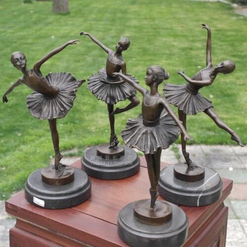 The copper sculpture art crafts ballet girl figure statue ornament ornaments birthday gift of music and dance