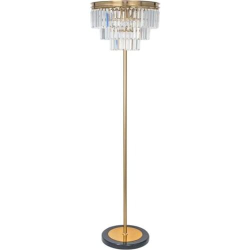 Postmodern minimalist double crystal floor lamp living room bedroom creative personality villa model room decoration lamps