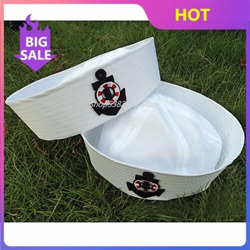Hot Sell Sailor Hat Stage Performance Cap Sailor Navy Hat Cap with Anchor Fancy Dress Accessory By Adult Child Military Hats