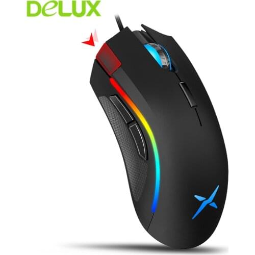 Delux M625 A3050 RGB Backlight Gaming Mouse 4000 DPI 7 Programmable Buttons Usb Wired Mice For PC Laptop