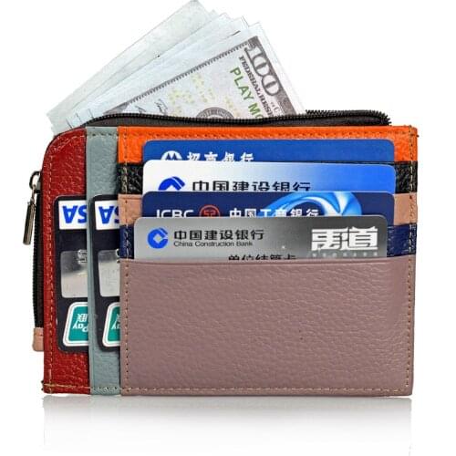 New 2020 Genuine Leather Card Holder Wallet Women Cow Leather Coin Purse Fashion Female Credit Card Holder Case Wallet