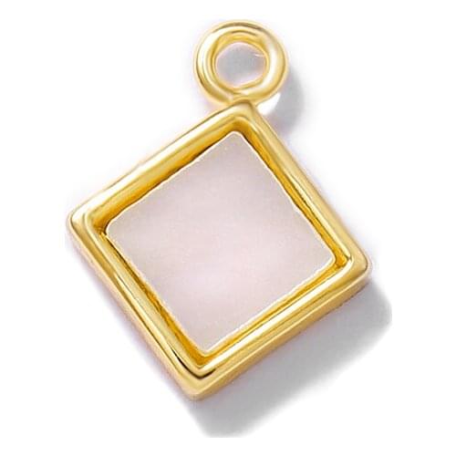 Factory wholesale Gold Color Brass with Seashells Rhombus Charms Pendants Necklace and Bracelet Earring Diy Jewelry Accessories