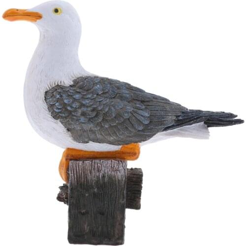 Hand Crafted Resin Garden Bird Room Ornament Sculpture Creative Gift Seagull Statue Art Decor for Nautical Themed