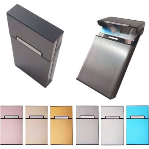 Portable Woman Ladies Cigarettes Case Holder Aluminum Alloy Pocket Smoking Box Gift TB Sale