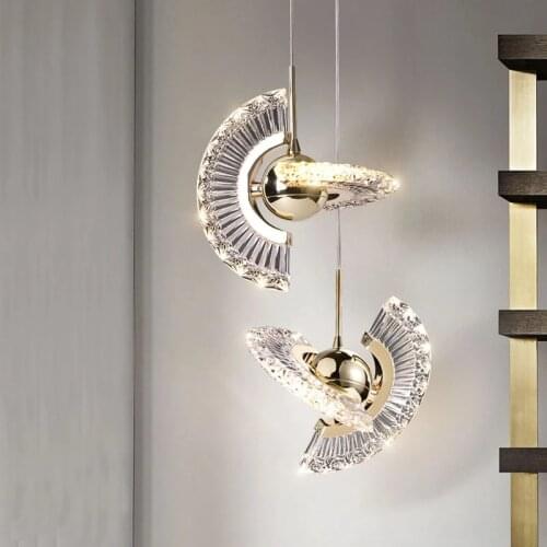 Nordic Small LED Chandelier Creative Bar Bedroom Bedside Table Pendant Light Dining Rotating Single Head Lamp Luxury Decoration