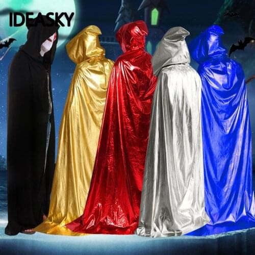 Medieval Witch vampire wicca cloaks and capes Hooded black cloak halloween costumes for men adult Women Adult Party chilren kids