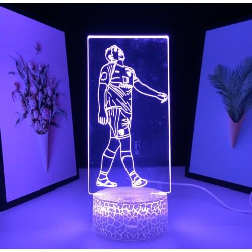 Athlete Walking And Laughing 3D LED Lamp Anime Figure Acrylic Light Guide Plate Touch Switch 7 Color Changes With Remote Control