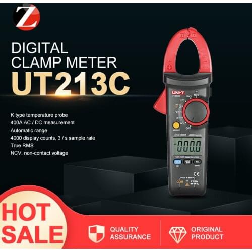 Digital Clamp Meters UNI-T UT213C 400A Voltage Resistance Capacitance Multimeter Diode trueRMS Temperature Auto Range multimetro