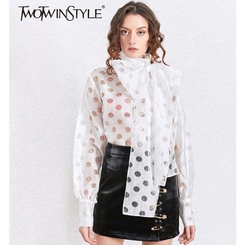 Блузки в горошек TWOTWINSTYLE China At AliExpress