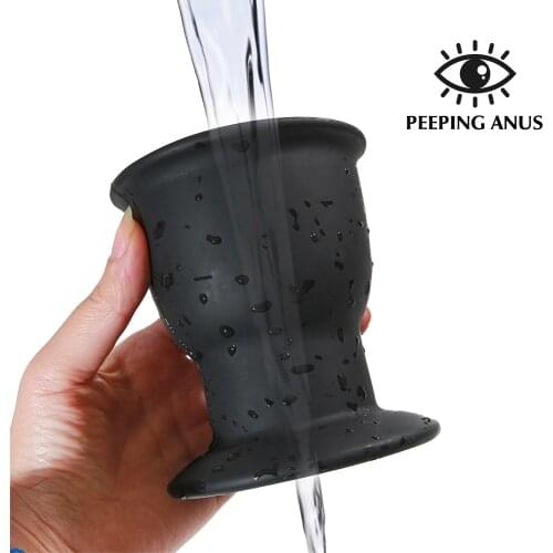 Wine Glass Shape Hollow Anal Plug Silicone Anal Cleaner Butt Plug Anus Enlarger Voyeur vagina Adult Game Sex Toys for Couples