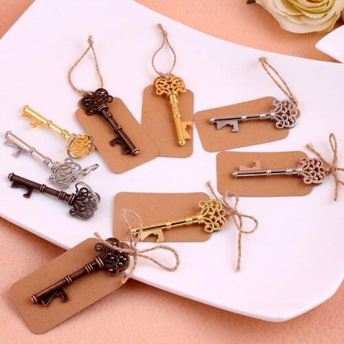 80pcs Vintage Keyshape Bottle Opener Wedding Decoration Silver Beer Opener Celebrated Anniversary Party Supplies+Free Shipping