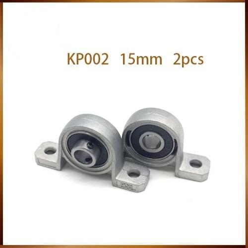 2pcs /lot insert bearing with housing KP002 pillow block bearing for 15mm shaft