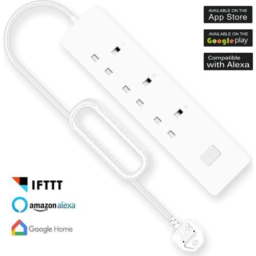 WiFi Smart Power Strip, Surge Protector Multi Plug Sockets with 3 AC Outlet 2 USB Port, Alexa ECHO/Smart Home Control Timer