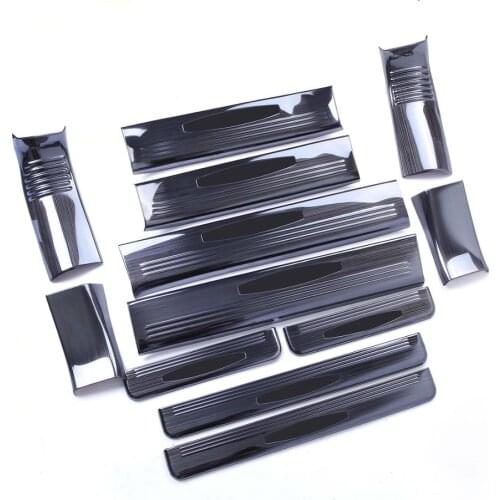 Wotefusi 12pcs Stainless Steel Black Sill Plate Protectors for NISSAN Patrol 2012-2019 [QPA655]