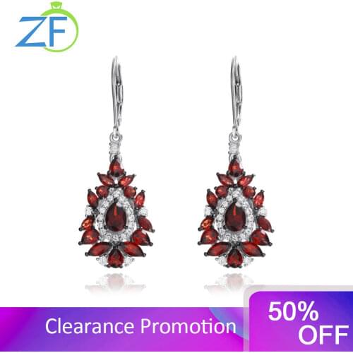 GZ ZONGFA New Fashion natural Blue Topaz Gem custom flower Fine Jewelry Women 925 Sterling Silver drop Earring