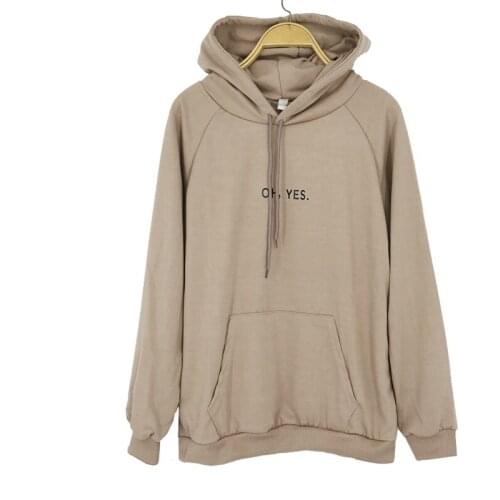 Zuolunouba Spring autumn Fashion OHYES print Harajuku pink girl Pullover thin Loose Women Hoodies Sweatshirts Female Casual tops