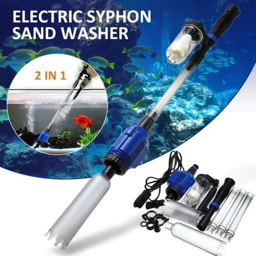 1set Electric Aquarium Water Change Pump Gravel Cleaning Tool Fish Tank Fish Feces Sand Washer Filter Gravel Cleaner