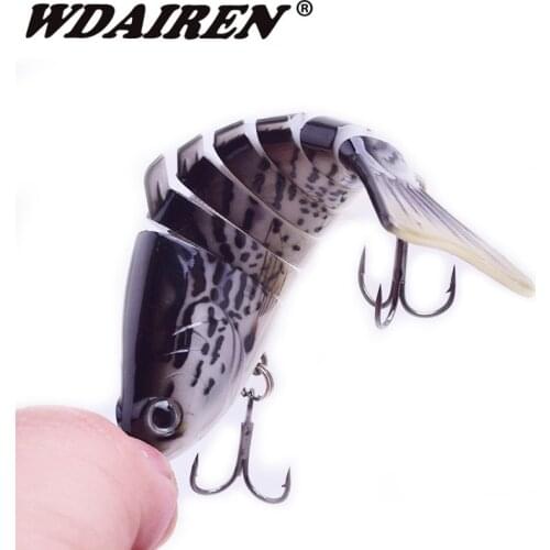 1pc Multi Jointed Fishing Lure 7 Segments Swimbait 10cm 16g Lifelike Joint Bait Wobblers 6# Black Treble Hook Bass Tackle