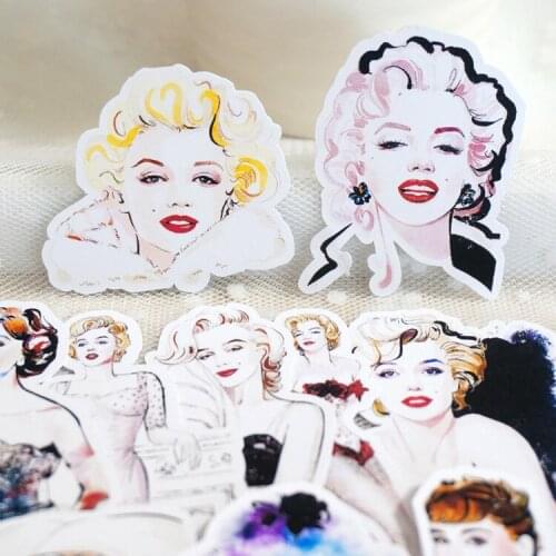 18PCS Monroe Hepburn Paper Sticker Decoration DIY Ablum Diary Scrapbooking Label Sticker Cute Stationery
