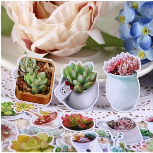 26pcs Creative kawaii Self-made fresh and fleshy plants beautiful stickers /decorative sticker /DIY craft photo albums
