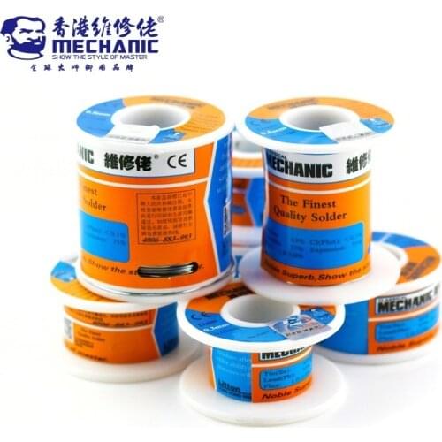 500g MECHANIC HX-T100 high purity low melting point solder wire Sn63%Pb37% 0.2/0.3/0.4/0.5/0.6/0.8/1.0/1.2mm tin 1%~3%180Celsius