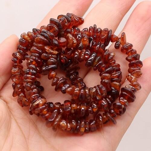 Natural Stone Gravel Beads Irregular Charm Garnet Chip Bead for Women Jewelry Making Necklace Bracelet 40cm