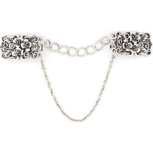 Sweater Chain Scarf Clip Cardigan Clips Metal Buckle Pendant Jewelry Women Men Shirt Collar Decoration Fixing Clothes C1FE