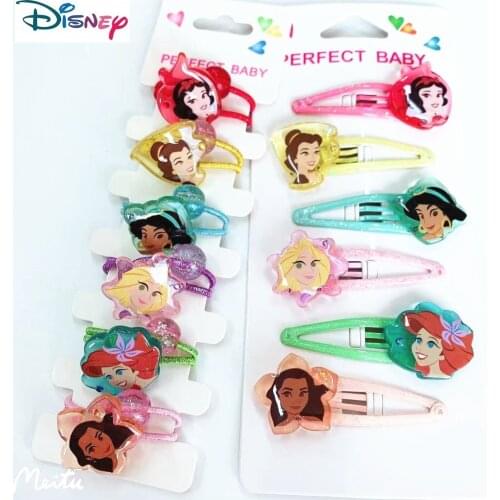 Disney Frozen Princess Aisha Childrens Hairpin Print Bow Hairpin Clips Headdress Girl Hair Accessories Christmas Birthday Gift