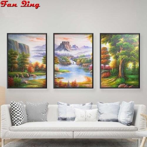 DIY Diamond Embroidery Full Square/Round Diamond Mountains, rivers, forests natural scenery Rhinestone 5D Diamond Painting