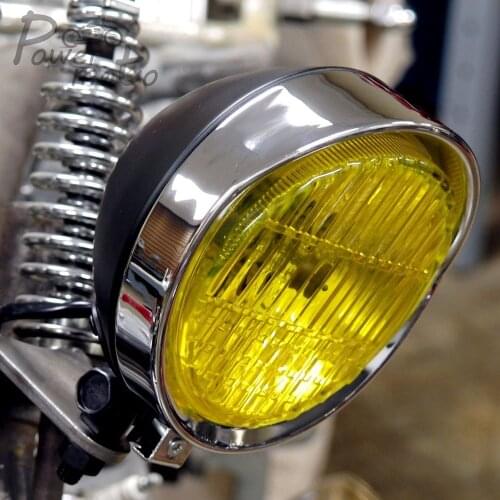 Motorcycle 5.5 " Retro Style Headlight Lamp 12V 60W Old School Vintage Head Light for Harley Yamaha Honda BMW Cafe Racer