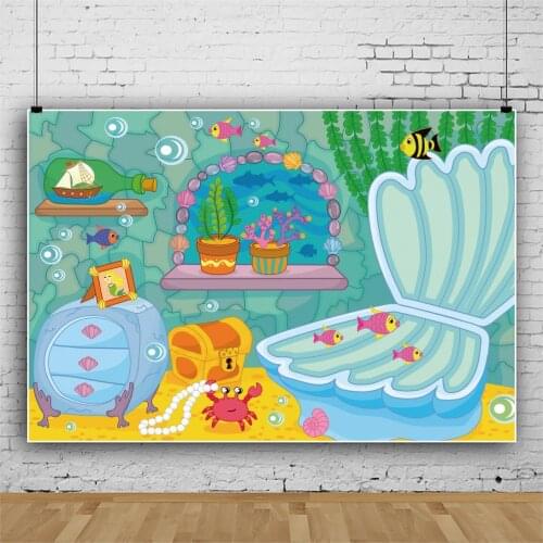 Sea Shell Treasure Chest Background for Portrait Photography Birthday Decors Photographic Backdrops Photocall Studio