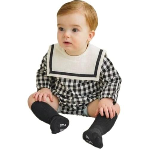 Newborn Boys Girls Rompers 2020 Autumn Toddler Infant Girl Boy Romper Plaid Cotton One Piece Sunsuit Clothing Kid Korean Clothes