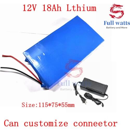 Power Battery 12v 18Ah 18000mah 12v Dc Li-ion Lithium Pack for 200w Golf Trolly Cart Backup Power 12 Cctv Camera + 3A Charger